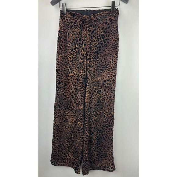 Camila Coelho Revolve Ivanna Pant Animal Leopard Print Burnout Sheer Small Tall - Picture 2 of 16